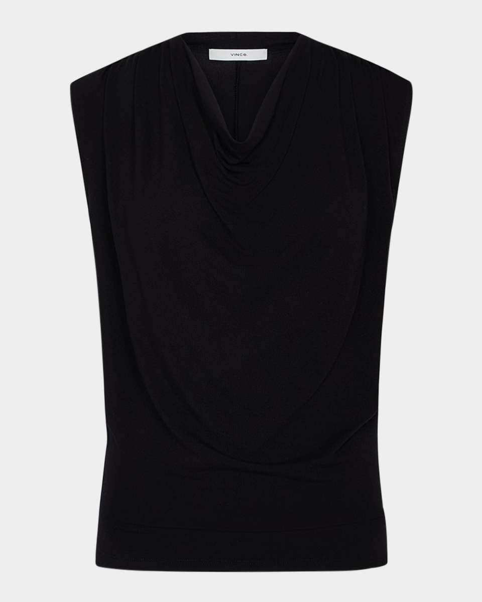 Draped Cowl-Neck Top
